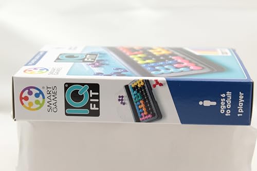 SmartGames - IQ Fit - Jeu Casse Tête - Jeu de Réflexion - 120 Défis - 2D et 3D - Niveau Facile à Expert - Encastre les Pièces Correctement - 1 Joueur - A Partir de 6 Ans