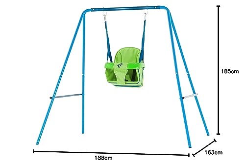 TP Toys Portique Acier 2 en 1 | Adapté Aux Enfants à Partir de 6 Mois - 8 Ans | avec 2 Balançoires | Une balançoire Qui Grandit avec Votre Enfant
