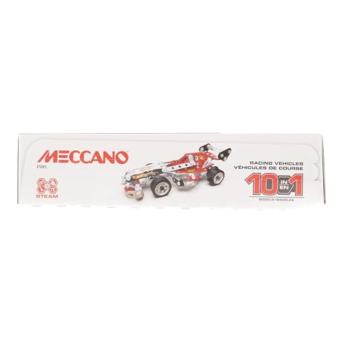 MECCANO - 10 Modèles De Véhicules De Course A Construire - Jeu de Construction Avec 2 Outils - 6060104 - Jouet Enfant 8 Ans et +