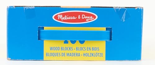 Melissa & Doug Blocs de Construction en Bois, Jouet Éducatif pour les Enfants, 100 Blocs Colorés de Formes et Tailles Différentes, Jeux d'éveil, Cadeau pour garçons et filles de 3 4 5 6 7 ans