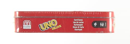 Mattel Games UNO Deluxe, Jeux De Cartes Familial pour Enfants Et Adultes, Jeu De Société pour Soirée Jeux en Famille Ou en Voyage, 2 À 10 Joueurs, Jouet pour Enfant de 7 Ans et Plus, K0888