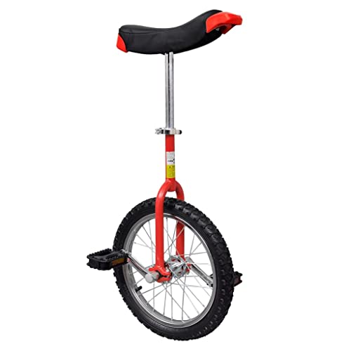 vidaXL Monocycle Ajustable Rouge 16 Pouces pour Enfants Monocycles Débutants