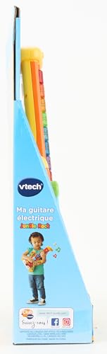 VTech - Ma Guitare Électrique Jungle Rock, Instrument de Musique Enfant, Guitare Interactive Tigre, Jeu d'Éveil Musical, Jouet Lumineux, Cadeau Enfant 2 Ans - Contenu en Français
