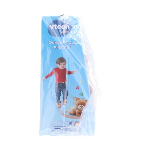 VTech - Ourson, 1,2,3 Suis-Moi, Ours Brun en Peluche Qui Marche à 4 Pattes, Motricité Bébé, Jouet Interactif et Musical, Cadeau Bébé Dès 9 Mois - Contenu en Français