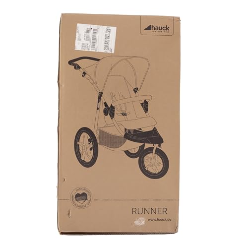 hauck Poussette 3 Roues Runner, Grandes Roues Pneumatiques, Jusqu'à 22 kg, Pliable, Position Allongée, Guidon Réglable, Panier XL Jusqu'à 3 kg, Noir Néon Jaune