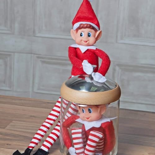 GLOW Wholesale Elfie (garçon) et Elvie (Fille) Lot de 2 Figurines ludiques avec Corps Souple et Visage en Vinyle Rouge