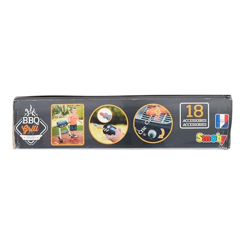 Smoby Barbecue Grill - 18 Accessoires - Flammes Magiques Rétractables - Jouet d'Imitation pour Enfant