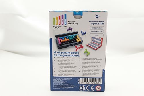 SmartGames - IQ Fit - Jeu Casse Tête - Jeu de Réflexion - 120 Défis - 2D et 3D - Niveau Facile à Expert - Encastre les Pièces Correctement - 1 Joueur - A Partir de 6 Ans