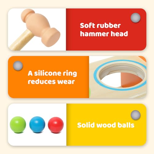 Hape Banc à Marteler avec Xylophone - Jouet Musical en Bois pour Enfant - Instrument d'Éveil et de Motricité pour Bébé dès 12 Mois - Jouet Éducatif - Jeu de Musique Fille et Garçon - Cadeau Naissance