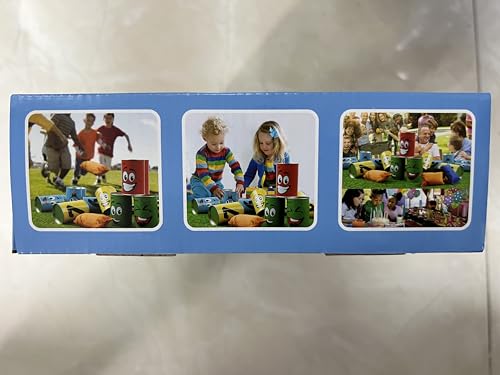 Ulifeme Chamboule Tout, Jeux de Plein Air pour Enfant et Adulte, Jeux Exterieur avec 10pcs Sourire Boite de Conserve Metal + 3pcs Sacs de Fèves, Jeux de Lancer Cadeau for Enfants Anniversaire et Fête
