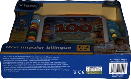 VTech - Mon Imagier Bilingue, Imagier Parlant Mes 100 Endroits Préférés, Livre Sonore, 12 Pages Illustrées et Interactives, Jouet Éducatif, Cadeau Enfant Dès 18 Mois - Contenu en Français et Anglais