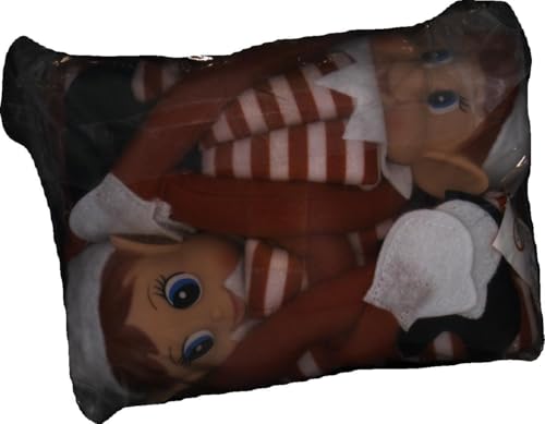 GLOW Wholesale Elfie (garçon) et Elvie (Fille) Lot de 2 Figurines ludiques avec Corps Souple et Visage en Vinyle Rouge