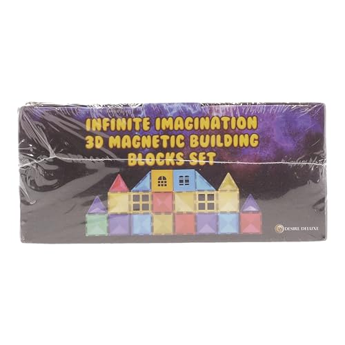 Desire Deluxe Ensemble de Blocs et Briques Magnétiques de Construction - Jouet éducatif pour Enfants, Filles et garçons 3, 4, 5, 6, 7 Ans - Jeux d'apprentissage de Construction 57 pièces