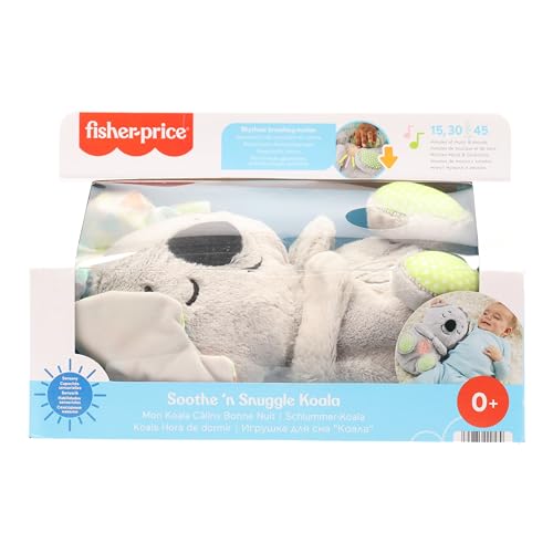 Fisher-Price Mon Koala Câlins Bonne Nuit | Jouet Peluche Koala pour Bébé dès la Naissance | Veilleuse Peluche Douce et Apaisante Qui Respire et s'allume | Cadeau Naissance Bébé Fille ou Garçon, HBP87