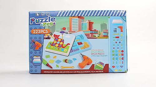 Jouet Enfant 3 Ans Jeux Enfant Puzzle 3D Etabli Enfant Jeux Educatif Jeux de Société Cadeau Fille 3 4 5 Ans avec Perceuse Électronique Jeu Montessori Jouet Enfant 3 4 5 6 Ans Fille Garcon-223 Pcs