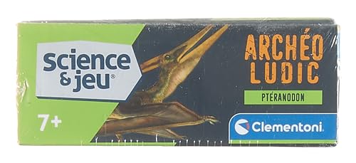 Clementoni- Science & Jeu : Archéo Ludic Pteranodon - Retrouve et Assemble les Fossils - Kit Archéologie pour Enfant - Squelette phosphorescent - Jeu Scientifique pour Enfant - Dès 7 ans - 52349