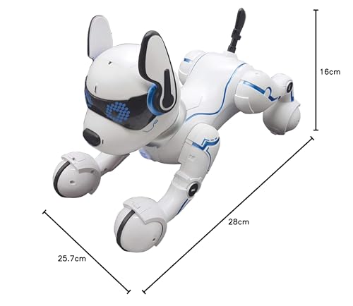 Lexibook Power Puppy - Mon Robot Chien Savant à dresser - Robot programmable avec télécommande, fonction dressage et contrôle gestuel, danse, musique, effets lumineux, rechargeable - DOG01