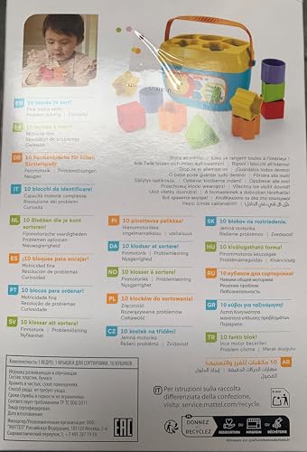 Fisher-Price Mon Trieur de Formes Jouet bébé, Boite avec 10 Blocs, pour Apprendre à Trier et à empiler, Couleurs Vives, 6 Mois et Plus, FFC84