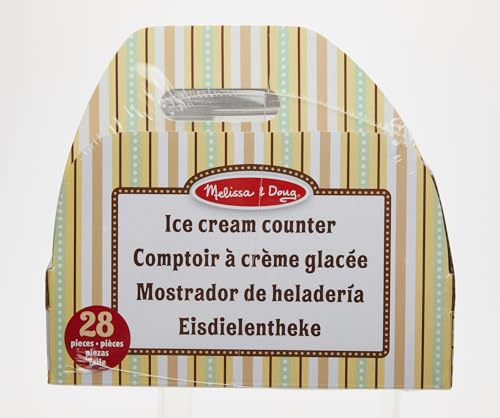 Melissa & Doug Glacier En Bois, Jouet en bois avec un comptoir et 28 pièces, Aliments en bois, Jeu d'imitación, Jouet créatif, Montessori,Cadeau pour garçons et filles de 3 4 5 6 7 ans