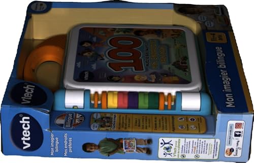 VTech - Mon Imagier Bilingue, Imagier Parlant Mes 100 Endroits Préférés, Livre Sonore, 12 Pages Illustrées et Interactives, Jouet Éducatif, Cadeau Enfant Dès 18 Mois - Contenu en Français et Anglais