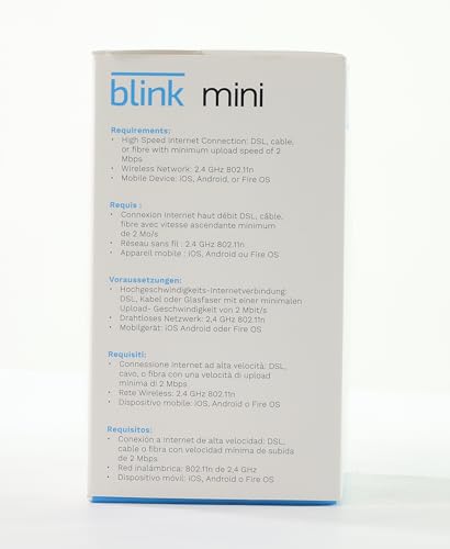 Blink Mini | Caméra d'intérieur connectée compacte à brancher | Vidéo HD 1080p, vision nocturne, détection de mouvements, audio bidirectionnel, config. facile, fonctionne avec Alexa | 1 caméra, Blanc