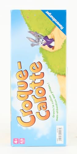 Ravensburger - Croque Carotte - Jeu de société - Enfants et Parents - Jeu de parcours rigolo - De 2 à 4 Joueurs à partir de 4 ans - Mixte - 22223 - Version française, Noir