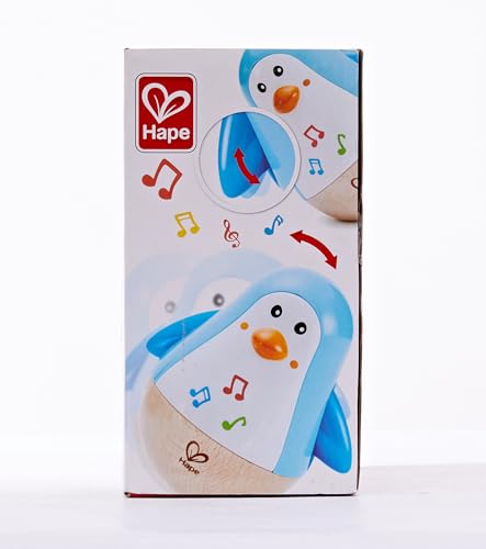 Hape Pingouin Culbuto Musical - Jouet Musical en Bois pour Enfant - Jouet d'Ăveil de MotricitĂ© pour BĂ©bĂ© dĂšs 6 Mois - Jouet Ăducatif - Jeu de Musique Fille et Garçon - Cadeau Naissance