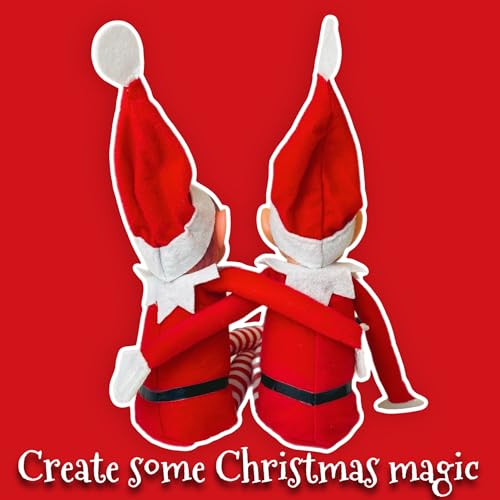 GLOW Wholesale Elfie (garçon) et Elvie (Fille) Lot de 2 Figurines ludiques avec Corps Souple et Visage en Vinyle Rouge
