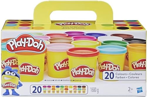Play-Doh, 20 Pots de Pâte à Modeler avec des Couleurs Différentes - Jeu Éducatif - Cadeau pour Anniversaire - Activité Enfant 2 ans