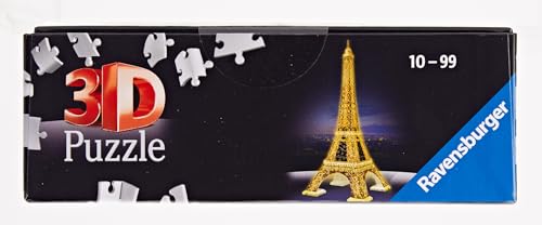 Ravensburger - Puzzle 3D Building - Tour Eiffel illuminée - A partir de 10 ans - 226 pièces numérotées à assembler sans colle - Accessoires de finition inclus - 12579