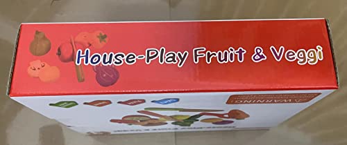 CARLORBO Jouet en Bois Montessori Cuisine en Bois Nourriture pour Enfants - Aliments Bois Fruit et Légumes Jouets, Jouets Enfants Cadeau