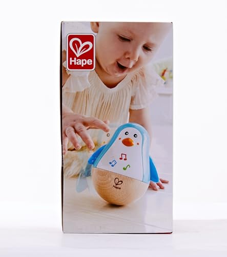 Hape Pingouin Culbuto Musical - Jouet Musical en Bois pour Enfant - Jouet d'Ăveil de MotricitĂ© pour BĂ©bĂ© dĂšs 6 Mois - Jouet Ăducatif - Jeu de Musique Fille et Garçon - Cadeau Naissance
