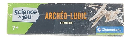 Clementoni- Science & Jeu : Archéo Ludic Pteranodon - Retrouve et Assemble les Fossils - Kit Archéologie pour Enfant - Squelette phosphorescent - Jeu Scientifique pour Enfant - Dès 7 ans - 52349