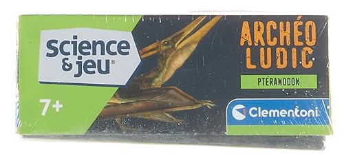 Clementoni- Science & Jeu : Archéo Ludic Pteranodon - Retrouve et Assemble les Fossils - Kit Archéologie pour Enfant - Squelette phosphorescent - Jeu Scientifique pour Enfant - Dès 7 ans - 52349