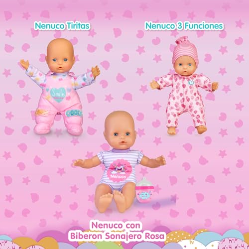 Nenuco Famosa NFN85000 Poupée Souple 3 Fonctions pour Enfants à partir de 10 Mois