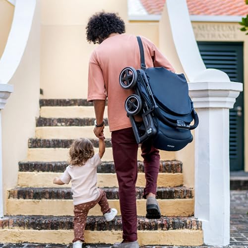 Maxi-Cosi Lara², Poussette Canne, 0-4 ans, 0-22 kg, Poussette Bebe Légère et Compacte, 3 Positions d'Inclinaison, Position Allongée, Pliage Automatique, Bandoulière, Essential Black