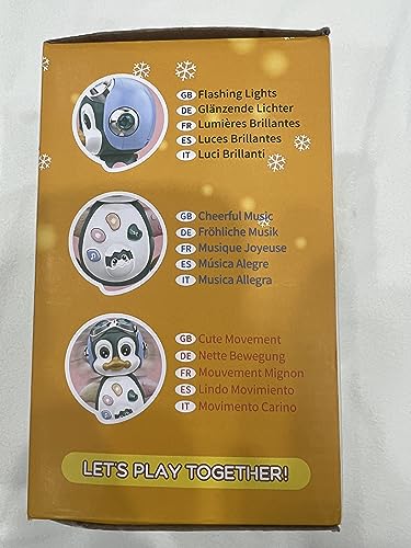 MOONTOY Jouet Musical Enfant 1 an, Rampants avec Musique et lumières,Jouet pour Bébé Pingouin 6-12 Mois, Jouet éducatif d’éveil pour Garçon Fille,Cadeaux Jouet Précoces 6 9 12 24 Mois