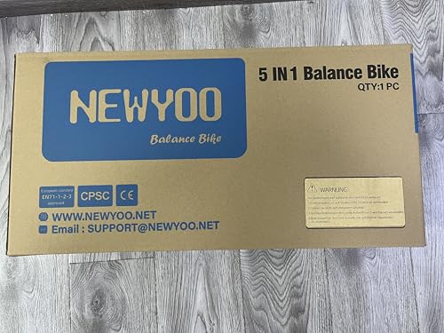 newyoo Tricycle 5 en 1, pour enfants de 1 à 3 ans; avec barre de direction, pédales amovibles, siège réglable (rose)