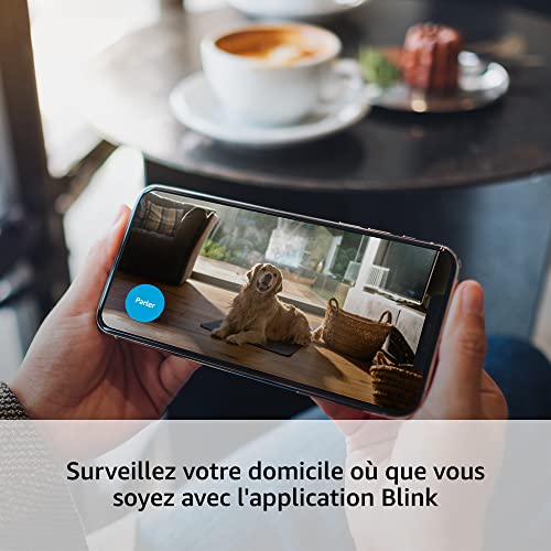 Blink Mini | Caméra d'intérieur connectée compacte à brancher | Vidéo HD 1080p, vision nocturne, détection de mouvements, audio bidirectionnel, config. facile, fonctionne avec Alexa | 1 caméra, Blanc