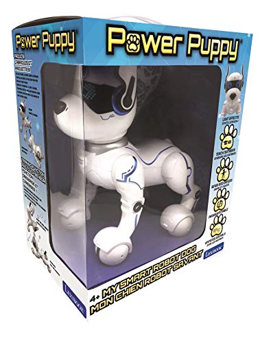 Lexibook Power Puppy - Mon Robot Chien Savant à dresser - Robot programmable avec télécommande, fonction dressage et contrôle gestuel, danse, musique, effets lumineux, rechargeable - DOG01