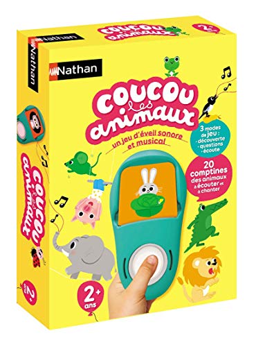 Nathan - Coucou les Animaux - jeu d'éveil sonore et musical - jeu éducatif electronique - Découvre les animaux en chanson à travers 20 comptines - pour Enfants à partir de 2 ans