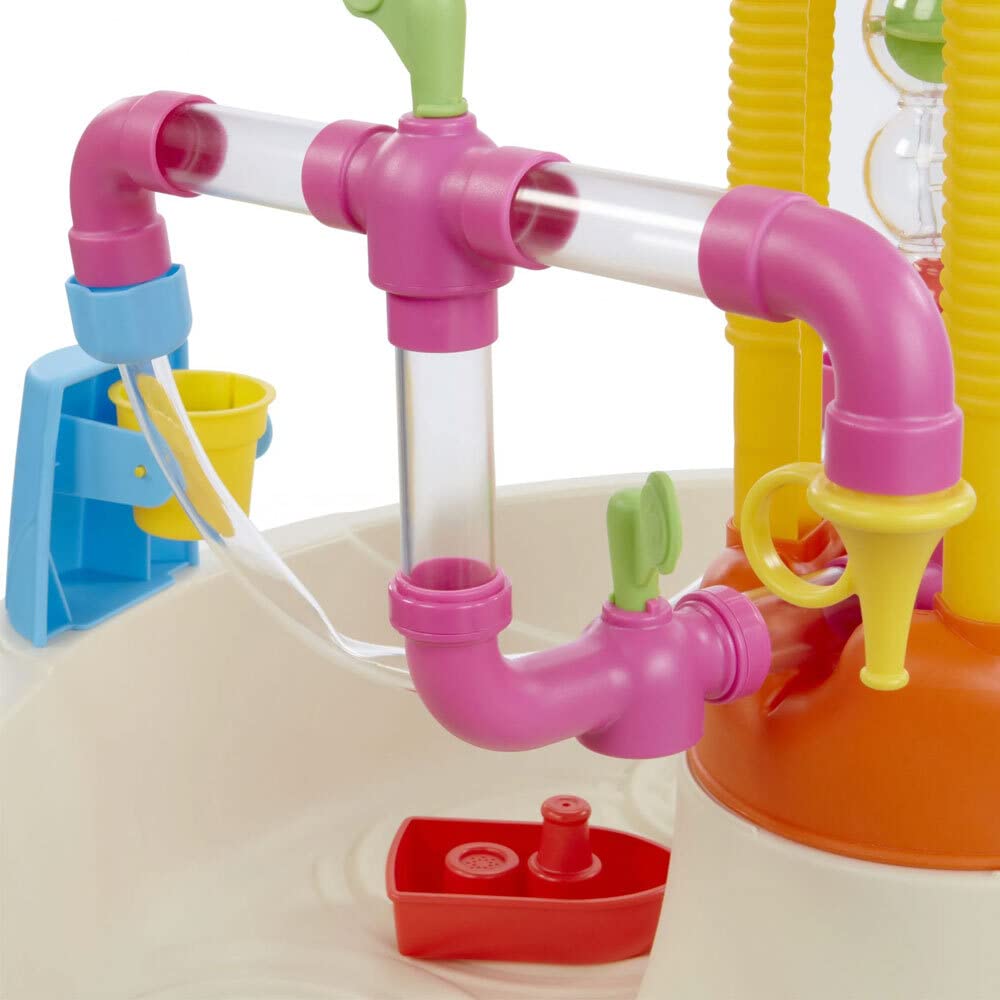 Little Tikes Fountain Factory Table de jeux aquatique – Jouet d’extérieur, table sécurisée & portable – Jouet sensitif de plein air, encourage les créatifs, pour les enfants de 24 mois et +