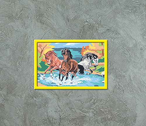 Ravensburger – Numéro d’Art grand format – Horde de chevaux – Loisir créatif – Kit de peinture par numéros – Activité détente et créative – Dès 9 ans – 28682 – Version française