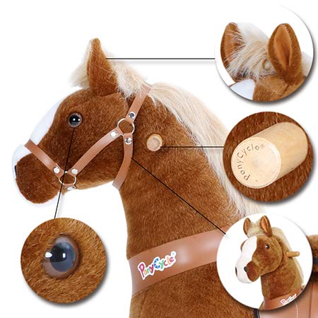 Cheval Jouet en Peluche Animal Marchant Cheval Brun pour Les Enfants de 4 à 9 Ans