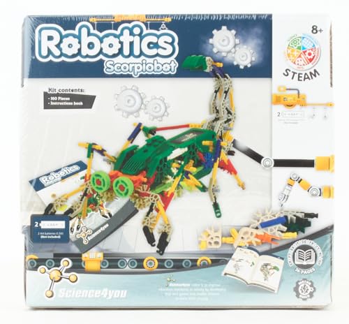 Science4you-Robotics Scorpiobot, Kit Construire de 161 pièces 8 Ans-Monter Un Robot Interactif pour Enfants Construction Activites Manuelles, Jeu STEM, 80002226, Multicolore