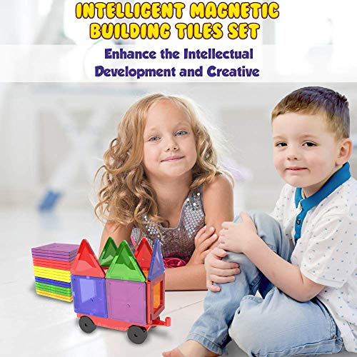 Desire Deluxe Ensemble de Blocs et Briques Magnétiques de Construction - Jouet éducatif pour Enfants, Filles et garçons 3, 4, 5, 6, 7 Ans - Jeux d'apprentissage de Construction 57 pièces