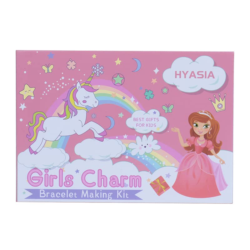 HYASIA Licorne 5-12 Ans Enfant Jouet, Pandora 5+ Ans, Charms Bracelet Kit Fabrication Creation Bijoux Calendrier de l'avent Fille, Idée Cadeau Anniversaire Fille