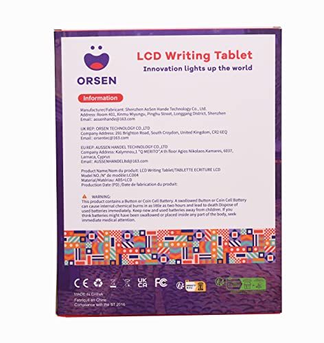 Orsen Tablette D'écriture LCD de 8,5 Pouces, Tablette Graphique, Ardoise Magique, Tablette Dessin Enfant de 2 3 4 5 6 7 Ans Filles et Garçons Cadeau d'anniversaire pour Les Enfants Dinosaure Jouets