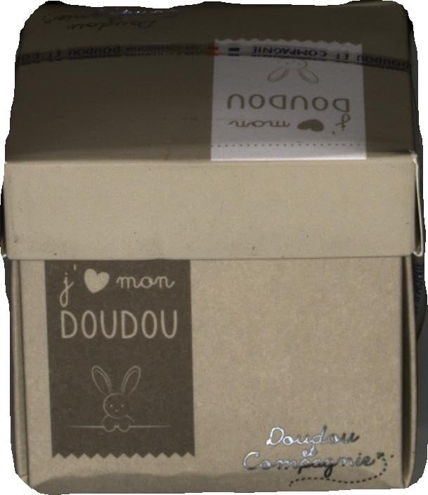 Doudou et Compagnie - Doudou Lapin Mouchoir - Boîte en Forme de Fleur - Blanc - 10 Cm - Idée Cadeau de Naissance Fille et Garçon - Garantie Doudou Perdu - 303