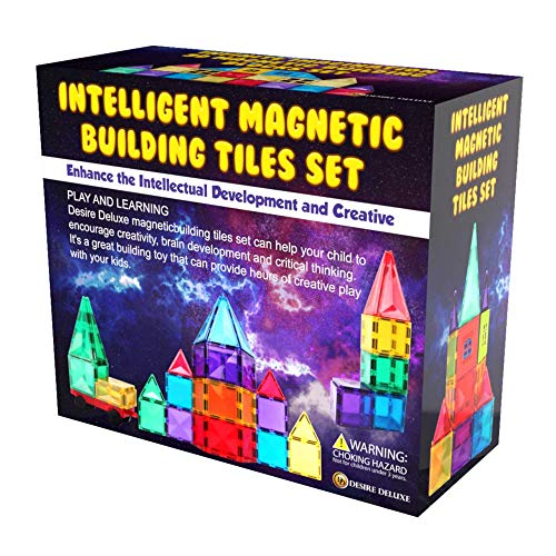 Desire Deluxe Ensemble de Blocs et Briques Magnétiques de Construction - Jouet éducatif pour Enfants, Filles et garçons 3, 4, 5, 6, 7 Ans - Jeux d'apprentissage de Construction 57 pièces